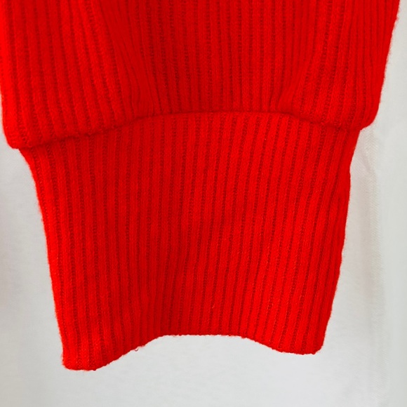 LNA - CORI LONG SLEEVE RIBBED SWEATER PEEKABOO CHEST CUFF WRISTS TOMATO RED 1X - Picture 7 of 11